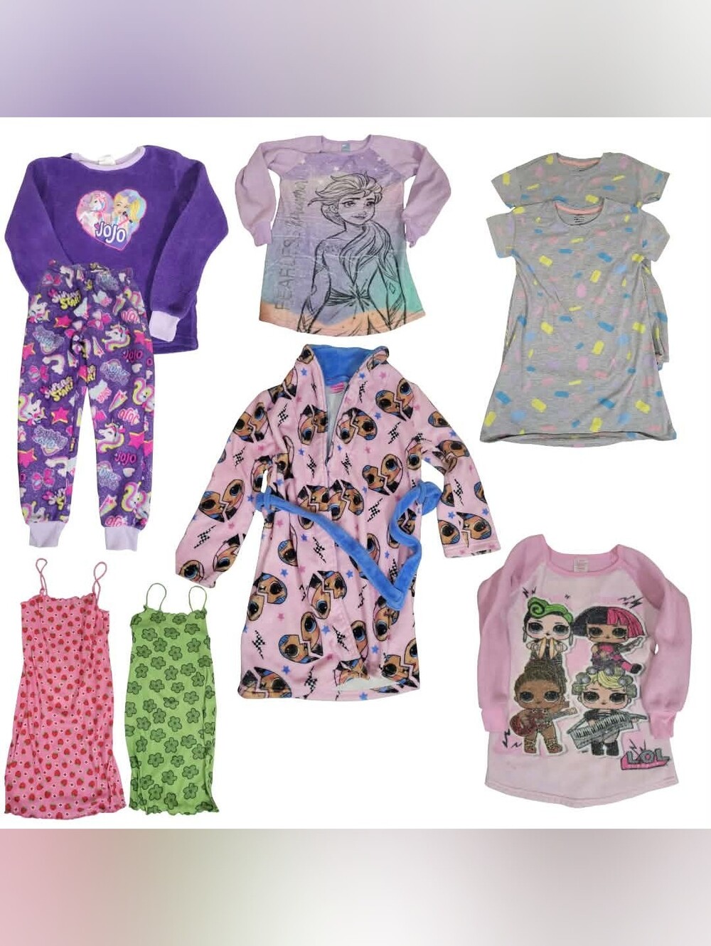 Girls Size 7/8 Sleep Dress, Robe, & Pj Set Lot